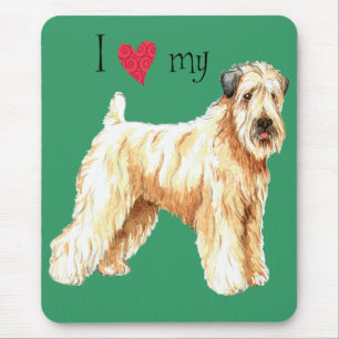 Ich Liebe mein weich beschichtetes Wheaten Terrier Mousepad
