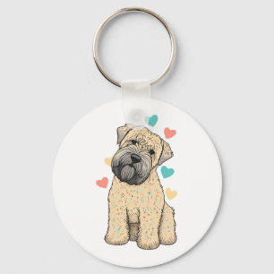 Ich Liebe mein weich beschichtetes Wheaten Terrier Schlüsselanhänger