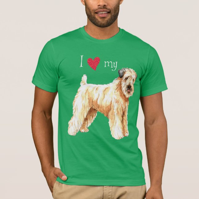 Ich Liebe mein weich beschichtetes Wheaten Terrier T-Shirt (Vorderseite)