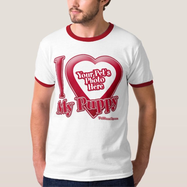 Ich Liebe mein Welpe - Foto T-Shirt (Vorderseite)