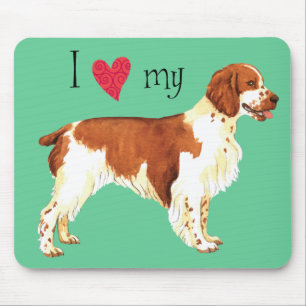Ich Liebe mein Welsh Springer Spaniel Mousepad