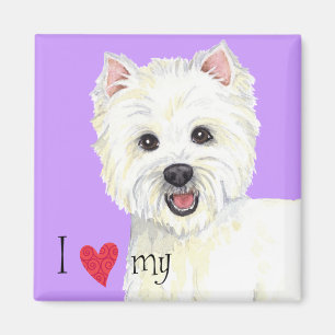 Ich Liebe mein Westie Magnet