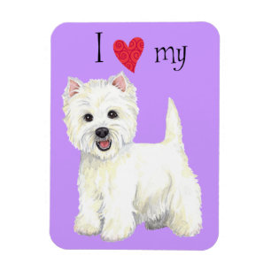 Ich Liebe mein Westie Magnet