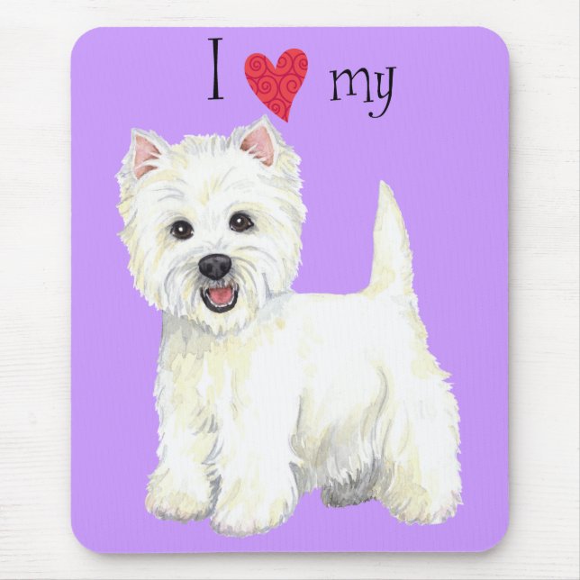 Ich Liebe mein Westie Mousepad (Vorne)