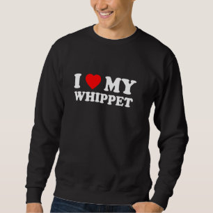 Ich liebe mein Whippet-Herz Hundemama und Papa Sweatshirt