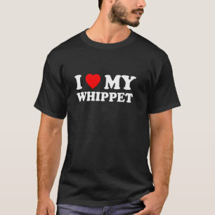 Ich liebe mein Whippet-Herz-Hundemama und -Papa T-Shirt