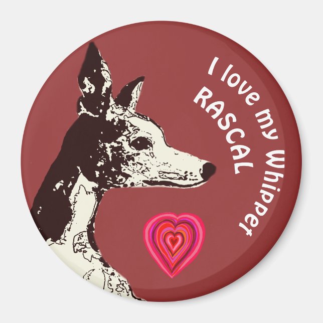 Ich Liebe mein Whippet Magnet (Vorne)