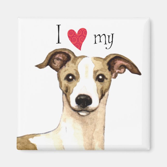 Ich Liebe mein Whippet Magnet (Vorne)