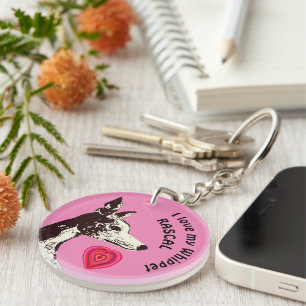 Ich Liebe mein Whippet-Schlüsselanhänger Schlüsselanhänger