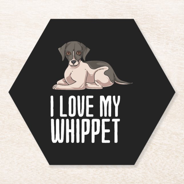 Ich Liebe mein Whippet Untersetzer (Vorderseite)
