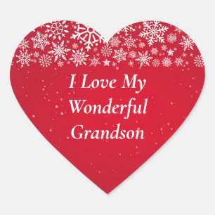 Ich Liebe mein wunderbarer Großvater Herz-Aufkleber