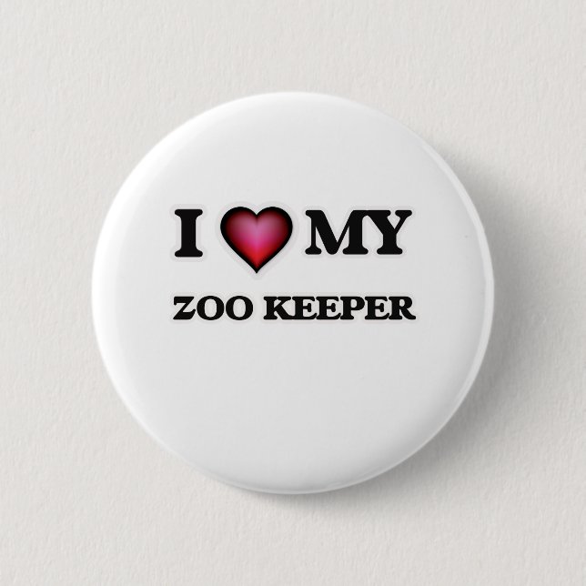 Ich Liebe mein Zoo Keeper Button (Vorderseite)