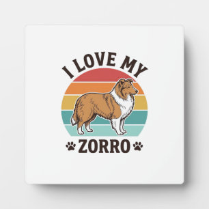 Ich liebe mein Zorro Vintage-Hundefreund-Design_1 Fotoplatte