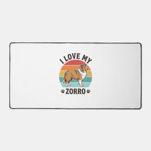 Ich liebe mein Zorro Vintage-Hundefreund-Design_1 Schreibtischunterlage