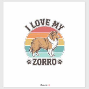 Ich liebe mein Zorro Vintage-Hundeliebhaber-Design Aufkleber
