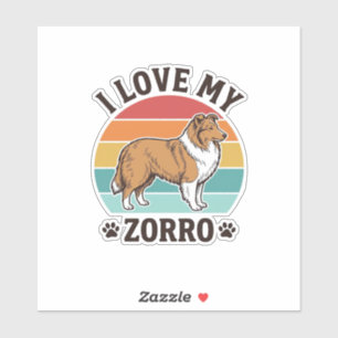 Ich liebe mein Zorro Vintage-Hundeliebhaber-Design Aufkleber