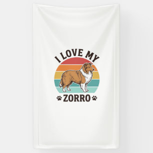 Ich liebe mein Zorro Vintage-Hundeliebhaber-Design Banner