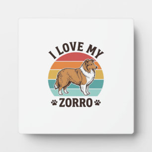 Ich liebe mein Zorro Vintage-Hundeliebhaber-Design Fotoplatte