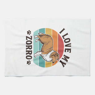 Ich liebe mein Zorro Vintage-Hundeliebhaber-Design Geschirrtuch
