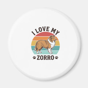 Ich liebe mein Zorro Vintage-Hundeliebhaber-Design Magnet