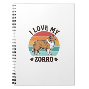 Ich liebe mein Zorro Vintage Hundeliebhaber Design Notizblock