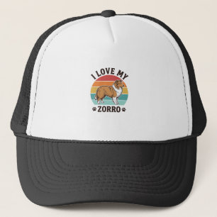 Ich liebe mein Zorro Vintage-Hundeliebhaber-Design Truckerkappe