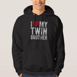 Ich Liebe mein Zwillingsbruder Rotes Herz bedrückt Hoodie
