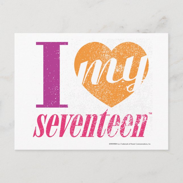 Ich Liebe meine 17 Orange Postkarte (Vorderseite)