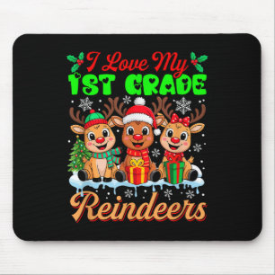 Ich Liebe meine 1. Klasse Rentiere Drei Weihnachts Mousepad