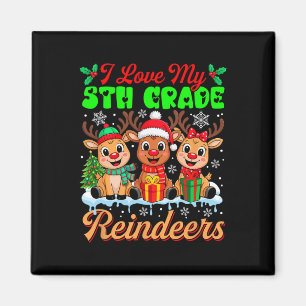 Ich Liebe meine 5. Klasse Rentiere Drei Weihnachts Magnet