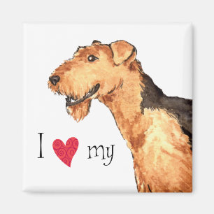 Ich Liebe meine Airedale Magnet