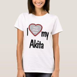 Ich Liebe meine Akita Niedlich Spaß Rotes Herz Fot T-Shirt