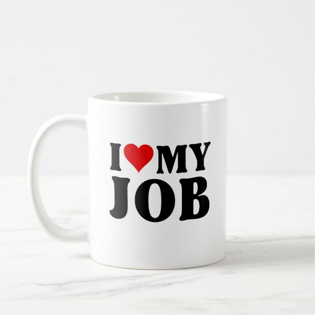 Ich Liebe meine Arbeit Funny Red Heart Jobs Liebe  Kaffeetasse (Links)