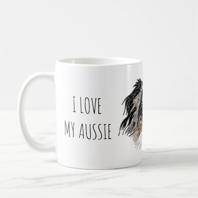 Ich Liebe meine Aussie Dog Tasse (Links)