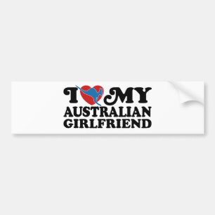 Ich Liebe meine australische Freundin Autoaufkleber