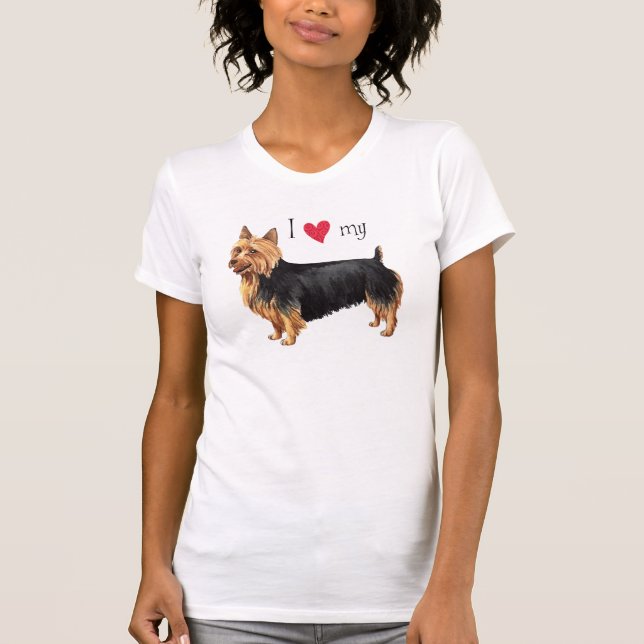 Ich Liebe meine australischen Terrier T-Shirt (Vorderseite)