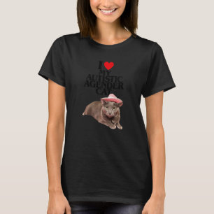 Ich liebe meine autistische agender Katze T-Shirt