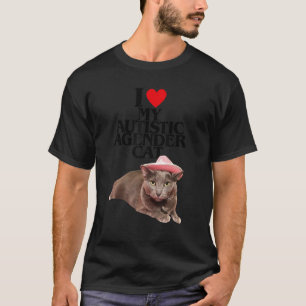 Ich liebe meine autistische agender Katze T-Shirt