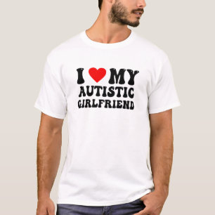 Ich liebe meine autistische Freundin Retro-Herz-De T-Shirt