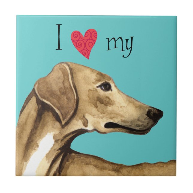 Ich Liebe meine Azawakh Fliese (Vorderseite)