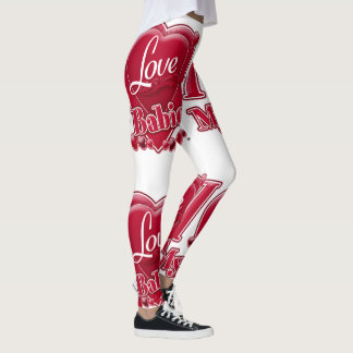 Ich Liebe meine Babies Red Hearts Leggings