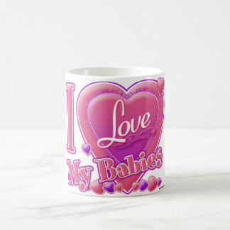 Ich Liebe meine Babys rosa/lila - Herzen Tasse