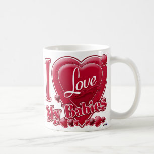 Ich Liebe meine Babys rot - Herz Tasse