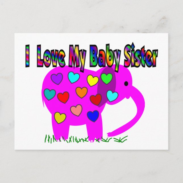 Ich Liebe meine BabySchwester Postkarte (Vorderseite)