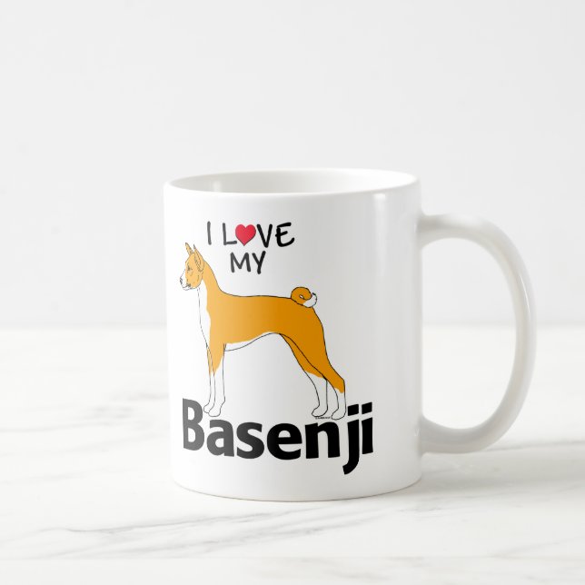 Ich Liebe meine Basenji Kaffeetasse (Rechts)