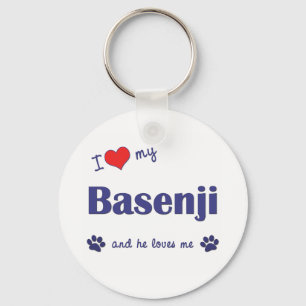 Ich Liebe meine Basenji (Männerhund) Schlüsselanhänger