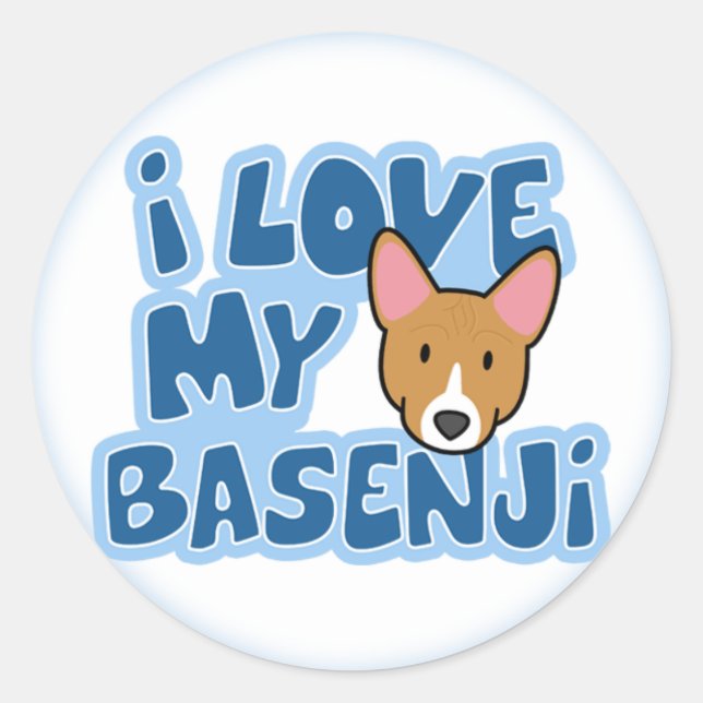 Ich Liebe meine Basenji-Stickers Runder Aufkleber (Vorderseite)