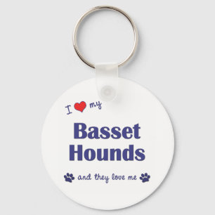 Ich Liebe meine Basset-Hunde (mehrere Hunde) Schlüsselanhänger