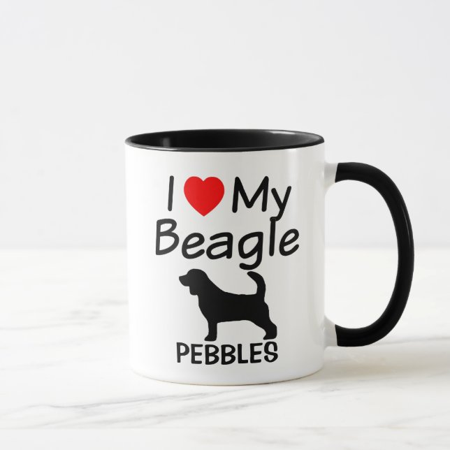 Ich Liebe meine Beagle Hunde Tasse (Rechts)