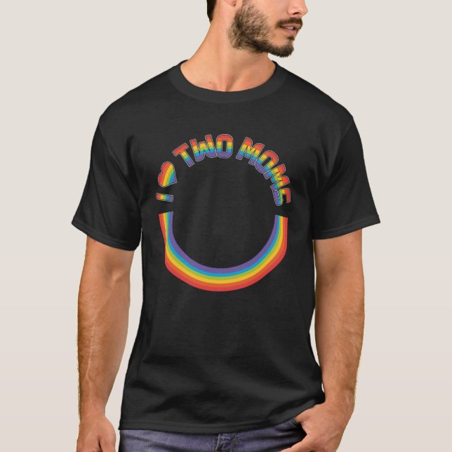 Ich Liebe meine beiden Mamas Lesben Mama stolz Mut T-Shirt (Vorderseite)